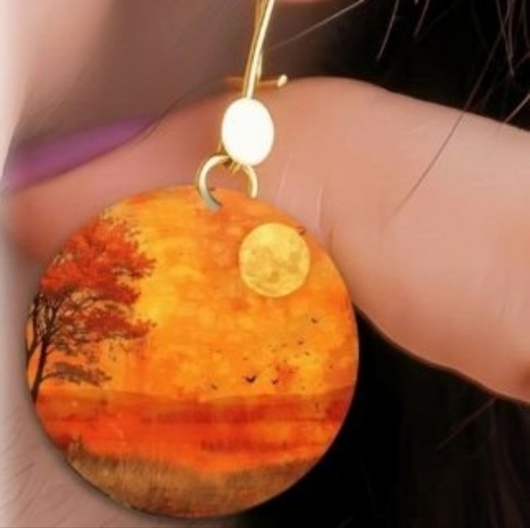 Handmade Jewelry - 1 In Autumn Sunset Earrings